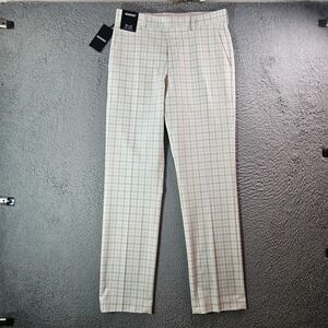NWT Murano Pants‎ Men 30x32 Alex Slim Fit Off-White Plaid Flat Front